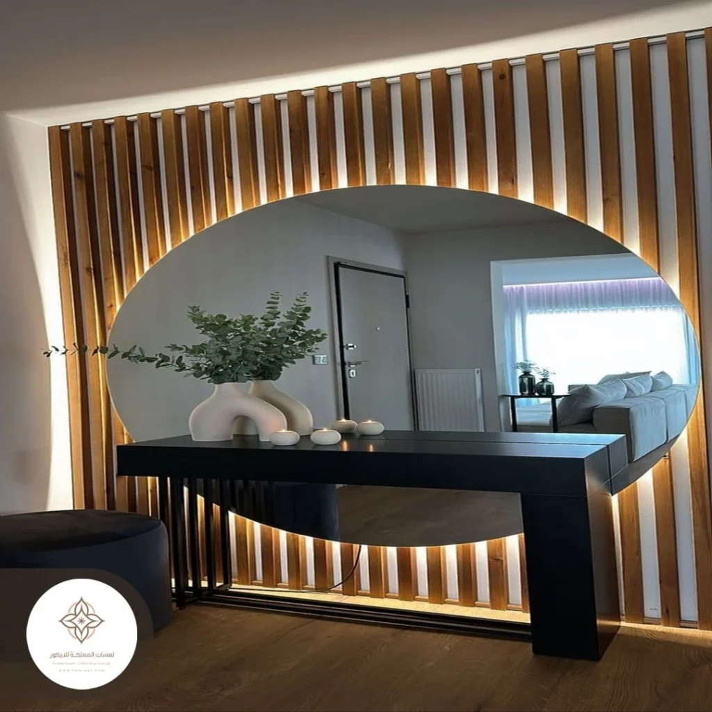 ديكور مرايا مع اضاءة الاحساء